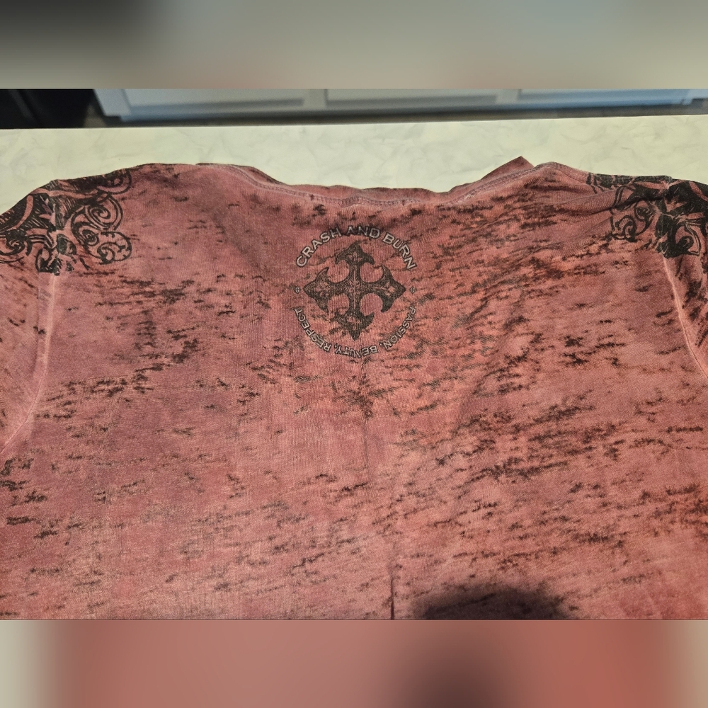 Crash And Burn Graphic Tee With Rhinestones Originally From Buckle Womens Medium - Picture 4 of 4